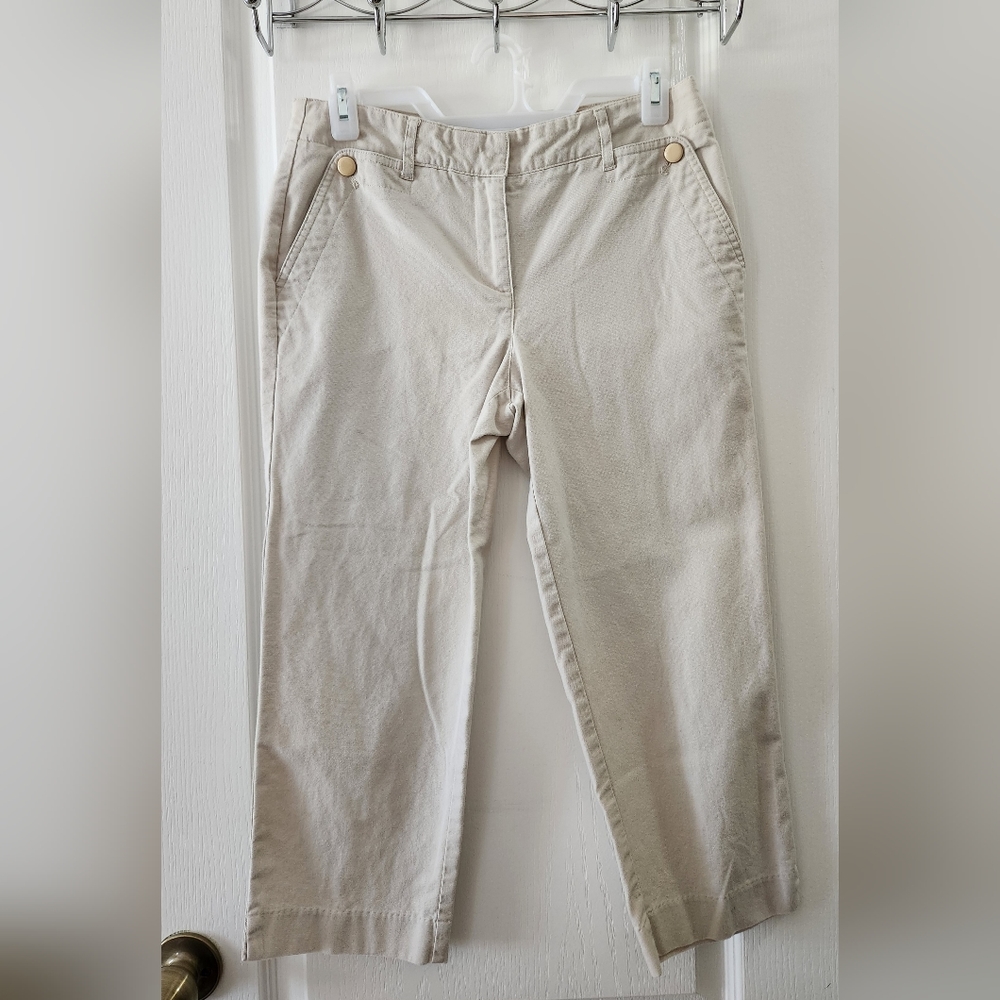 TALBOTS Women's Chino Khaki Capris Pants, Size 4P